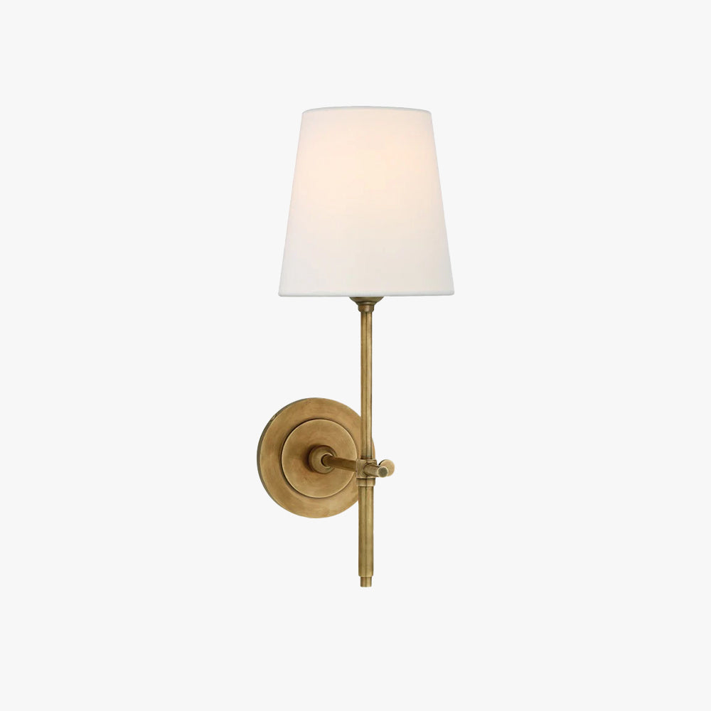 Brass and Fabric Wall Light