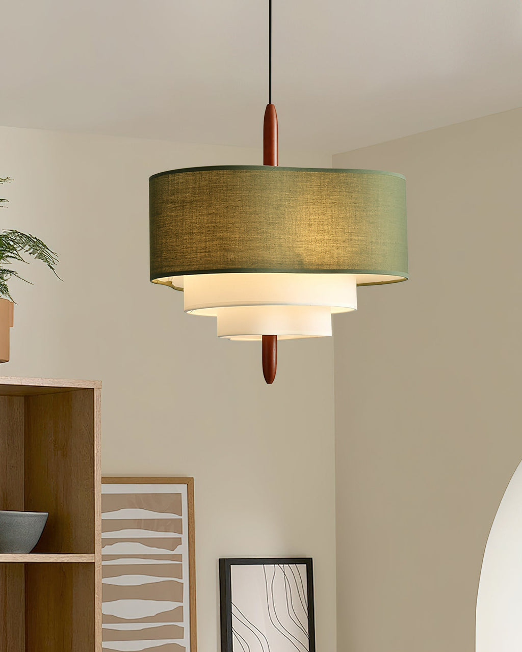 Green Fabric Pendant Light – view 10