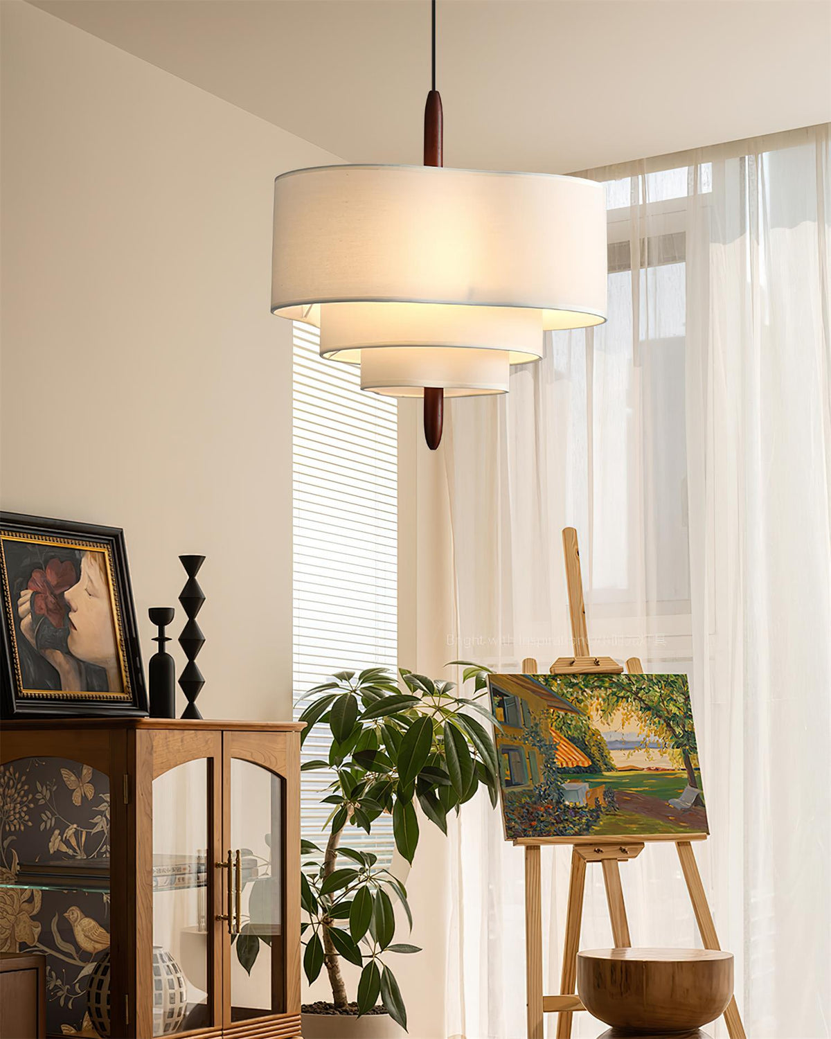 Green Fabric Pendant Light – view 11