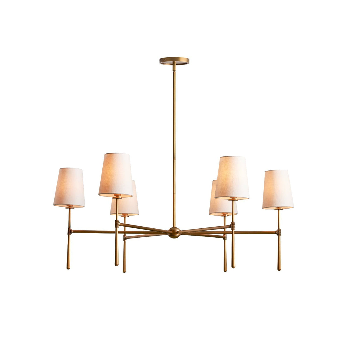 Mid-Century 4 or 6 Light Chandelier