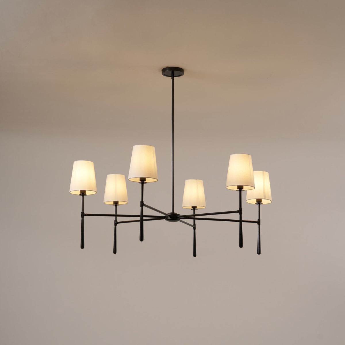 Mid-Century 4 or 6 Light Chandelier – view 17