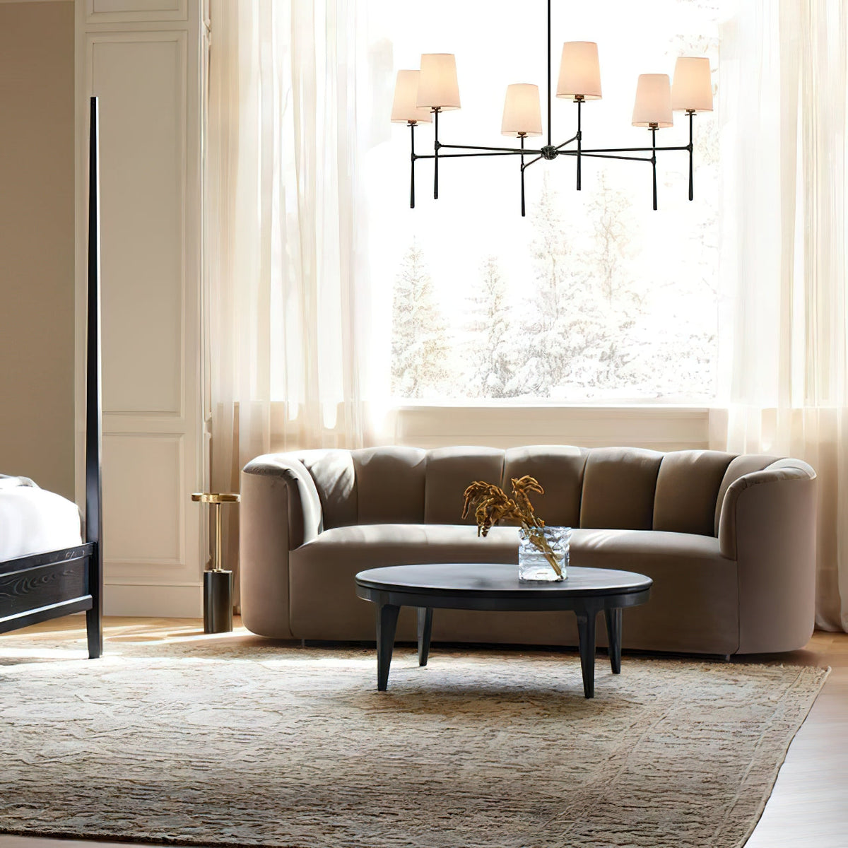Mid-Century 4 or 6 Light Chandelier – view 4