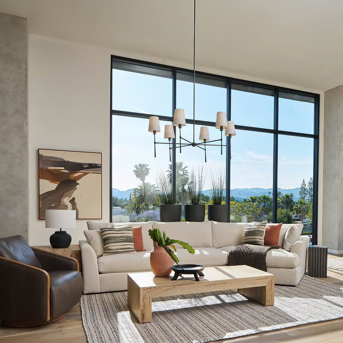 Mid-Century 4 or 6 Light Chandelier – view 7