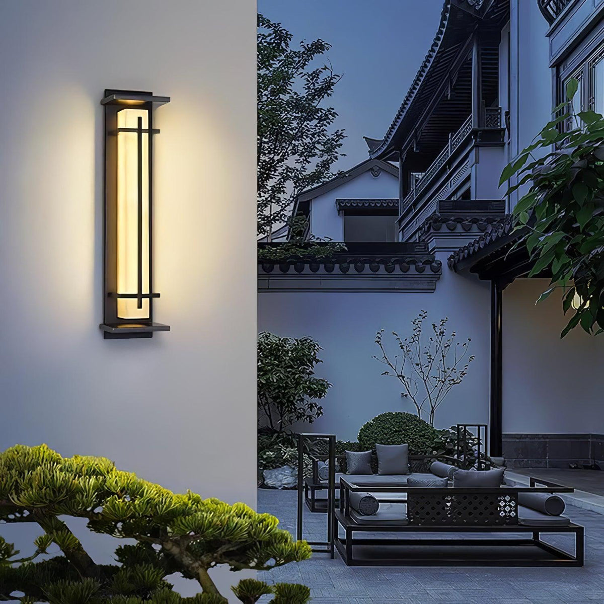 Square Outdoor Wall Light Imitation Alabaster Waterproof – view 14