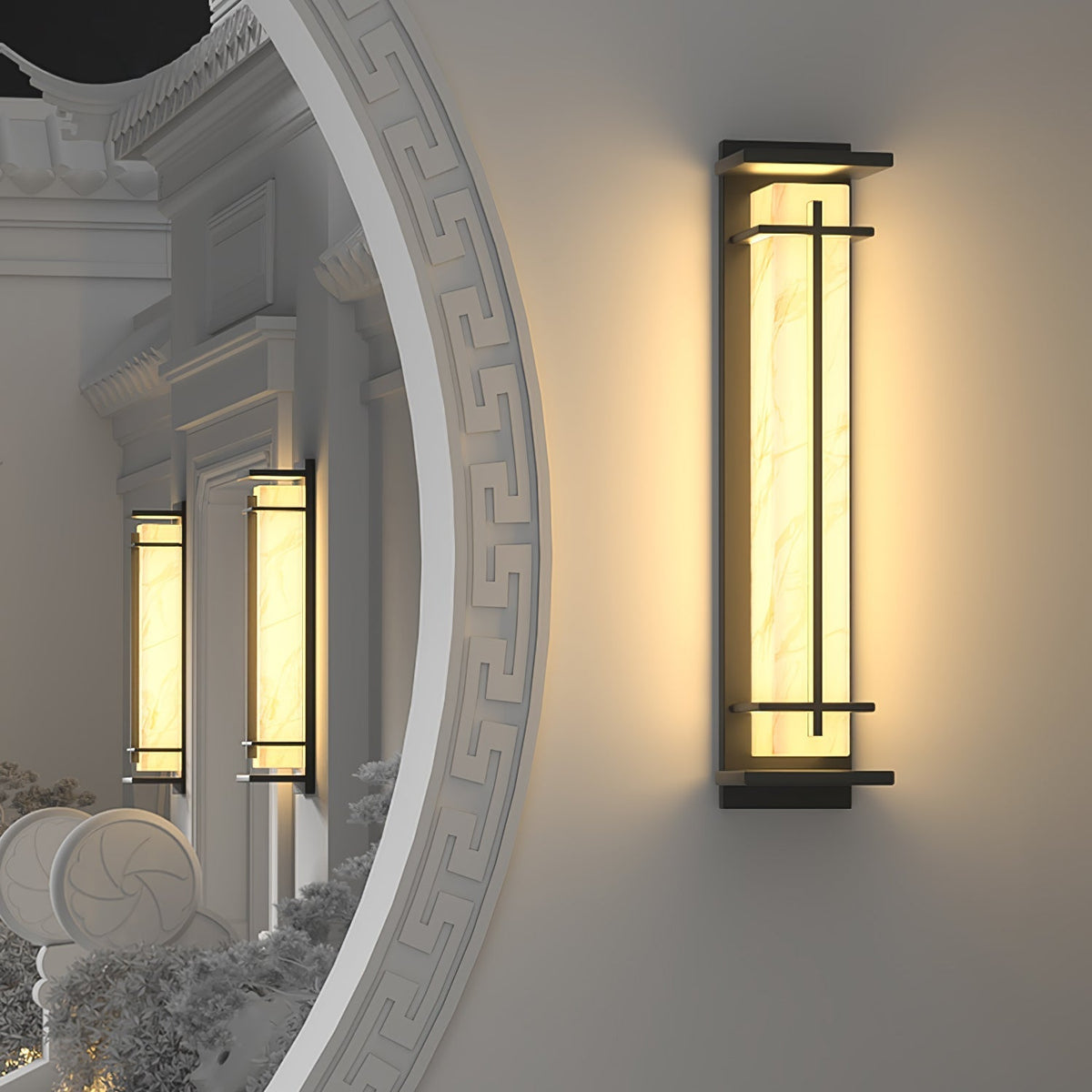Square Outdoor Wall Light Imitation Alabaster Waterproof – view 27