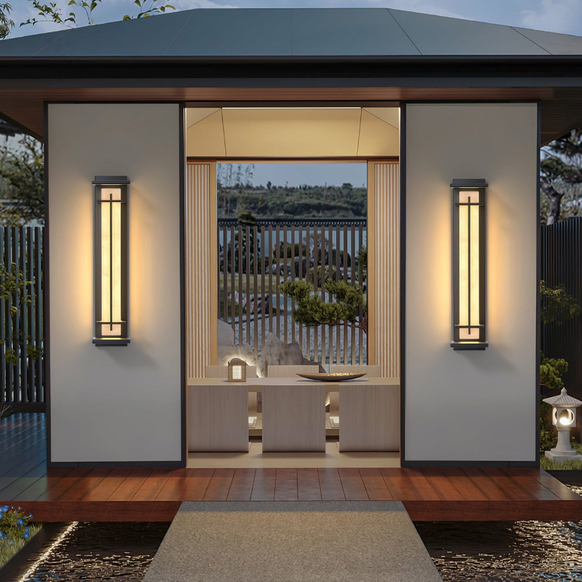 Square Outdoor Wall Light Imitation Alabaster Waterproof – view 30