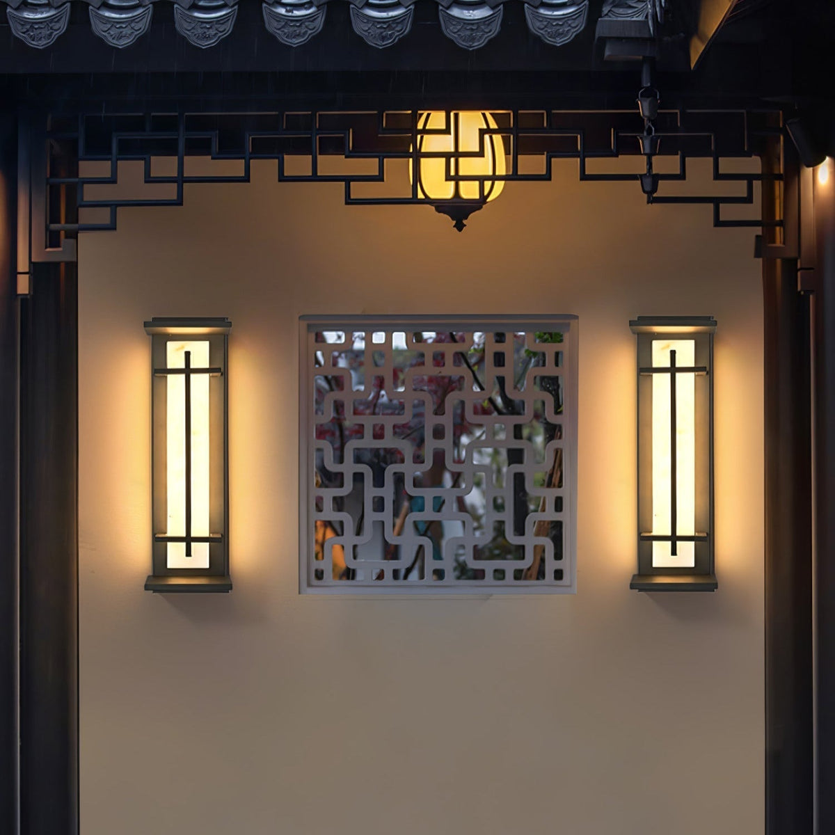 Square Outdoor Wall Light Imitation Alabaster Waterproof – view 35