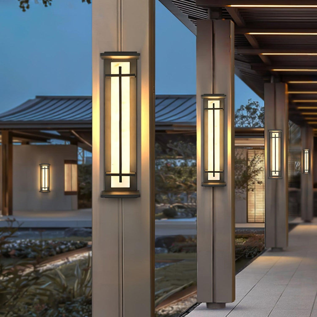 Square Outdoor Wall Light Imitation Alabaster Waterproof – view 3