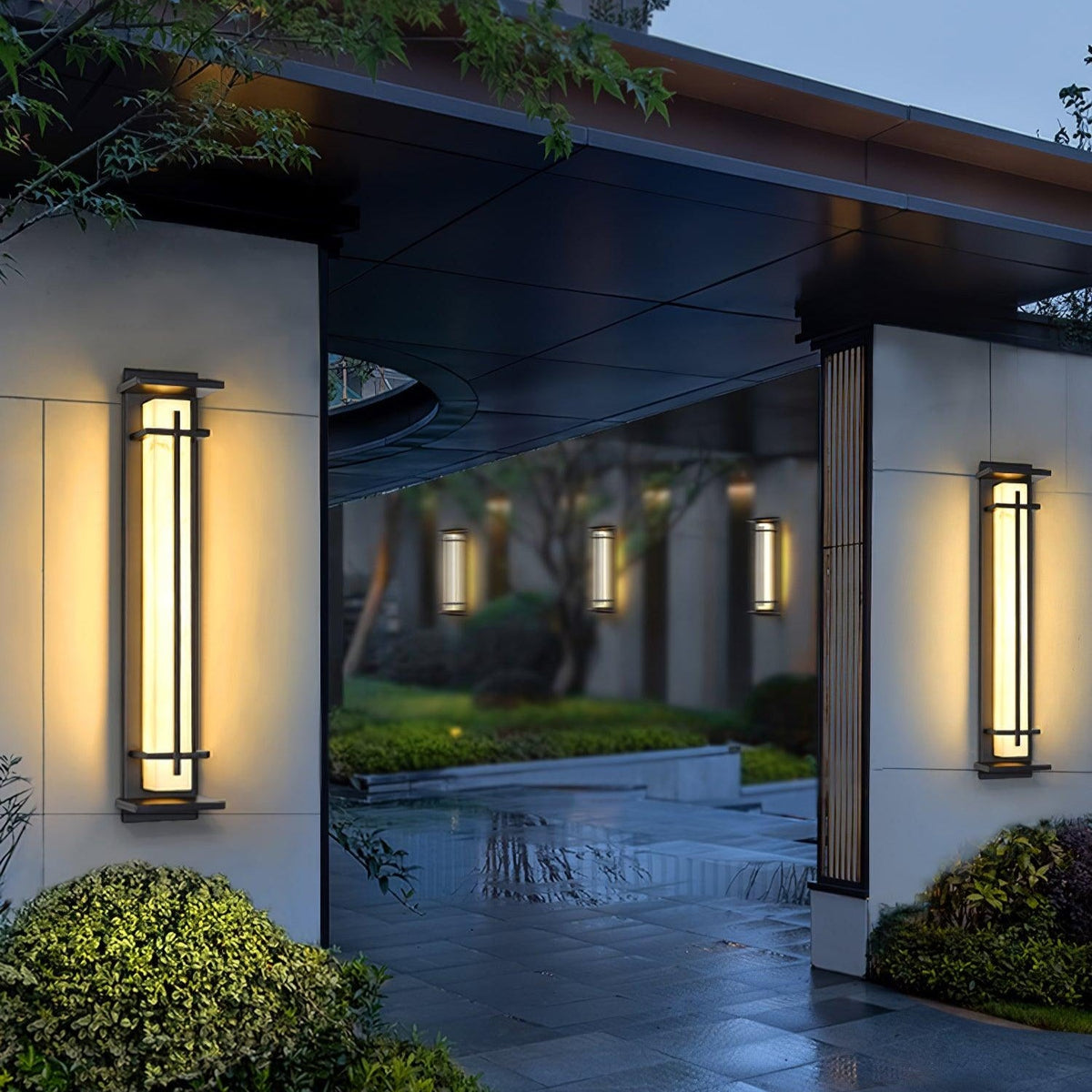 Square Outdoor Wall Light Imitation Alabaster Waterproof – view 4
