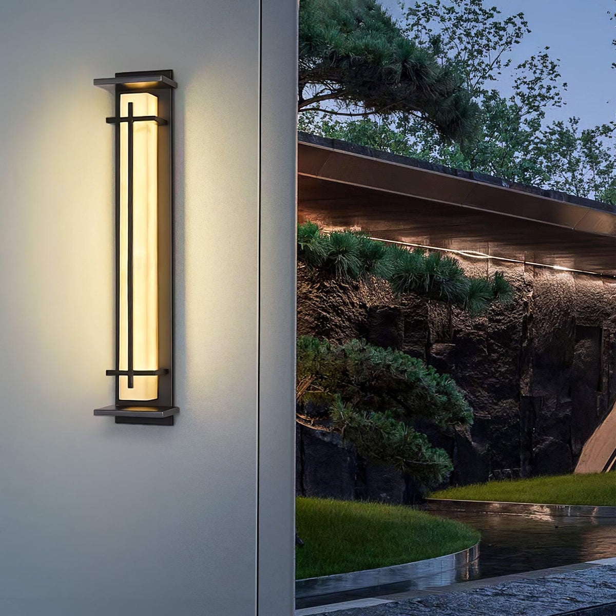Square Outdoor Wall Light Imitation Alabaster Waterproof – view 5