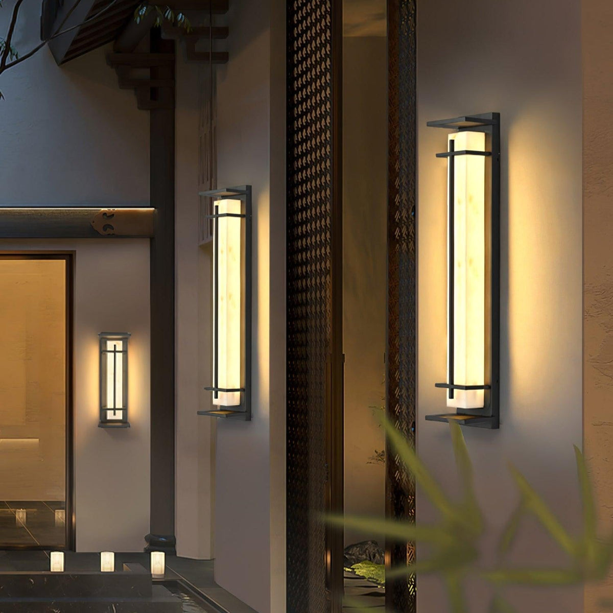 Square Outdoor Wall Light Imitation Alabaster Waterproof – view 6