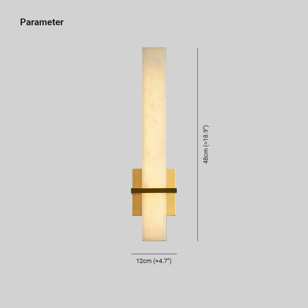 Cuboid Alabaster and Brass Wall Light – view 22