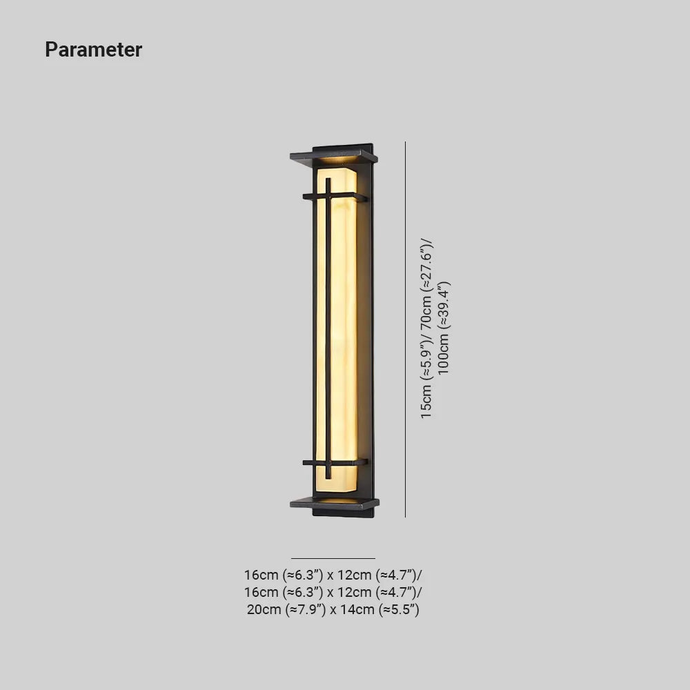 Square Outdoor Wall Light Imitation Alabaster Waterproof – view 13