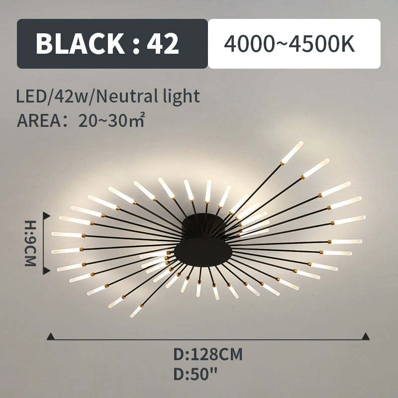 Flush Mount Ceiling Light Fireworks, Black and Gold – view 19