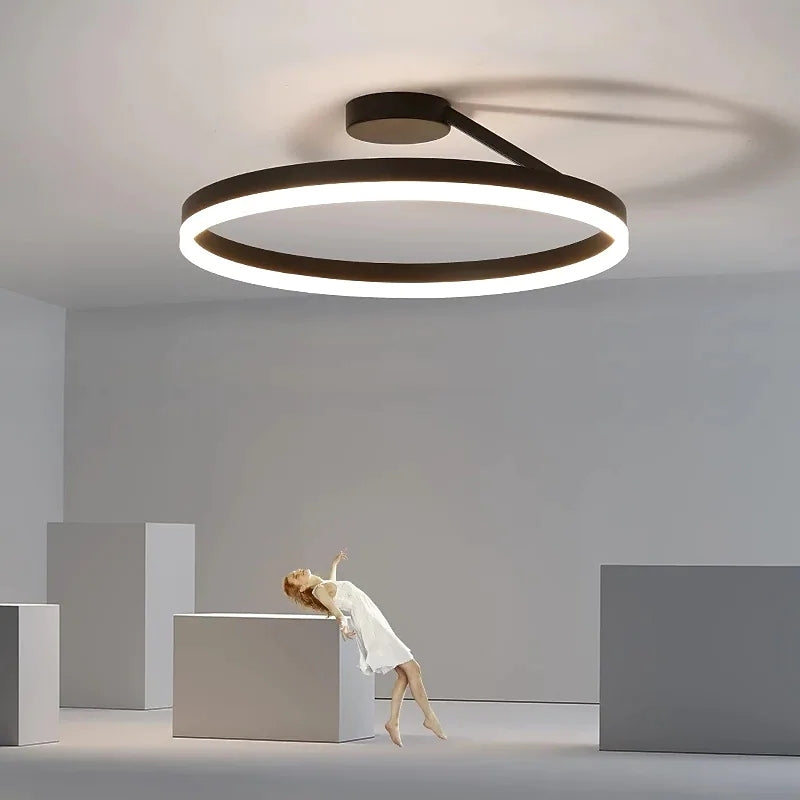 Circle Flush Mount Ceiling Light, Black and White – view 13