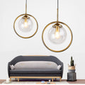 Glass Pendant Light with a Metal Ring – view 4