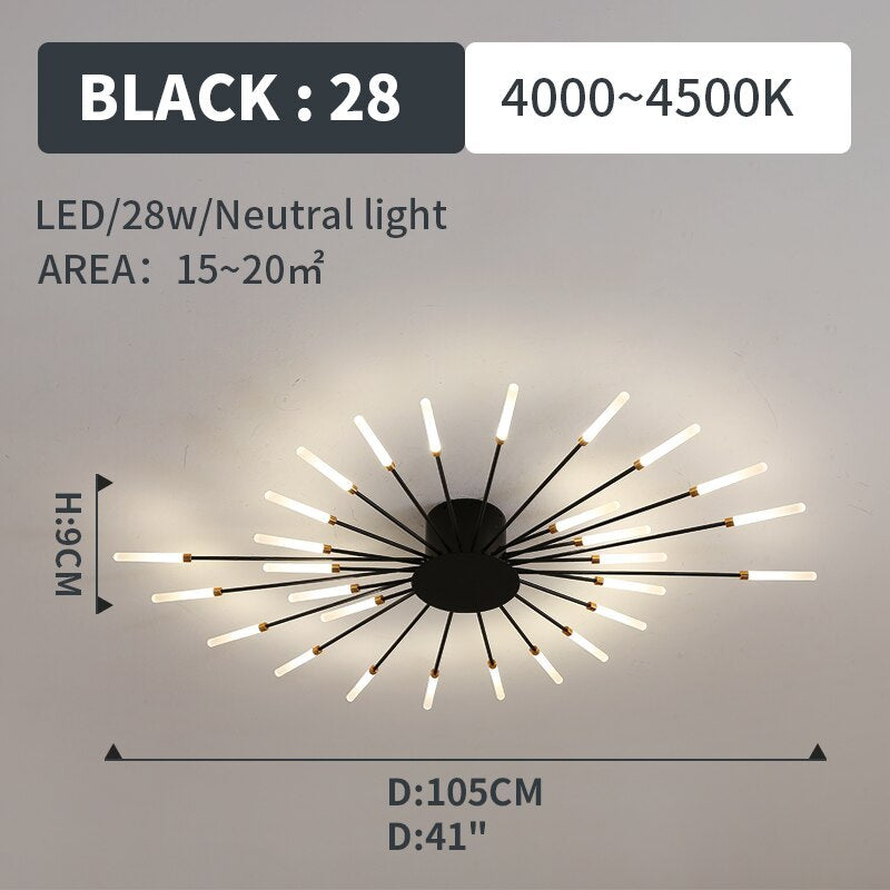 Flush Mount Ceiling Light Fireworks, Black and Gold – view 17