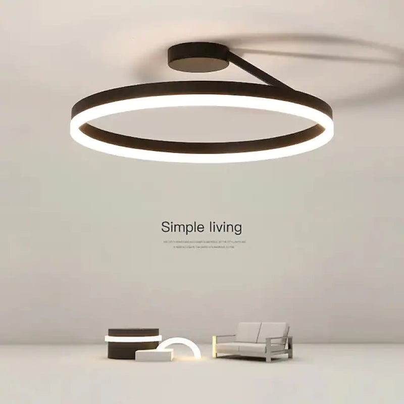Circle Flush Mount Ceiling Light, Black and White – view 4