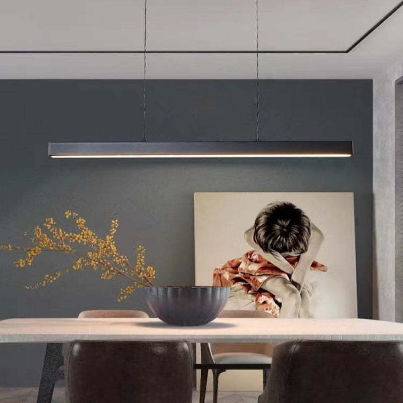 Linear Metal LED Pendant Light Black and Brown – view 6