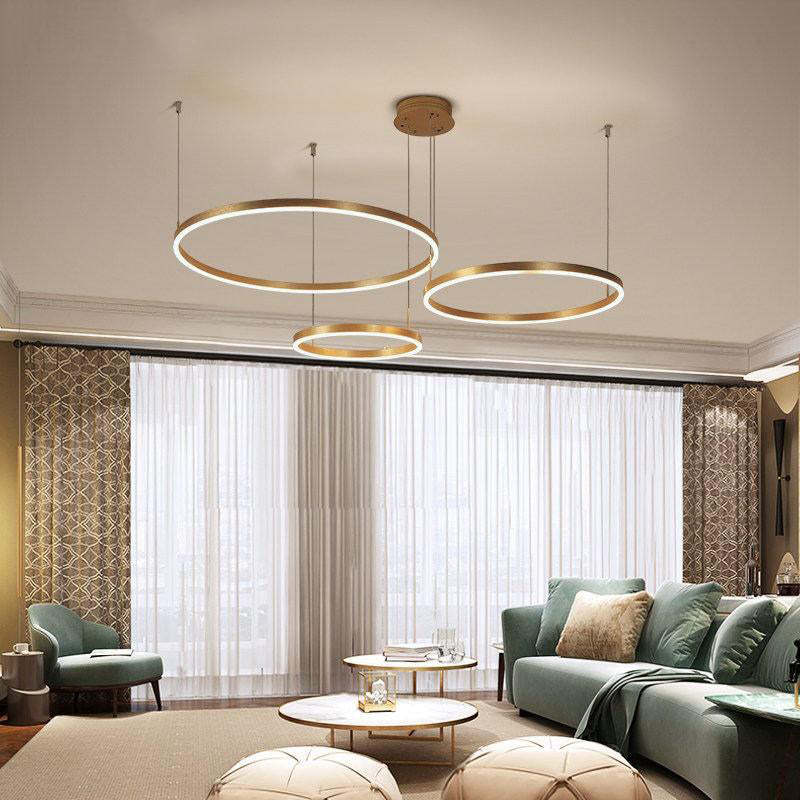 Triple-Ring Linear Pendant Light – view 4