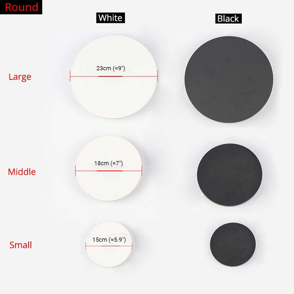 Minimalist Round and Square Outdoor Wall Light LED, Black and White – view 17