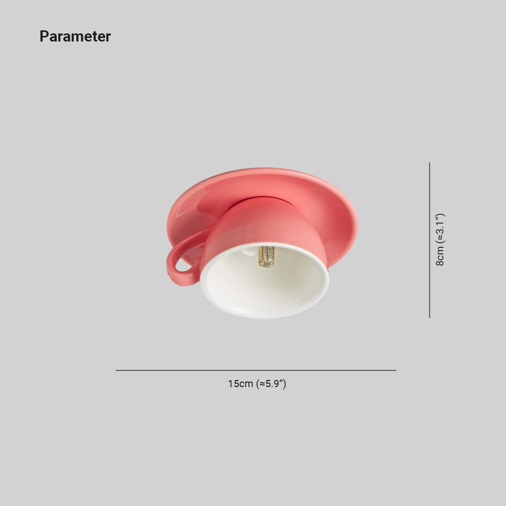 Coffee Cups Ceramic Flush Ceiling Light – view 6