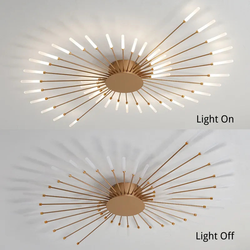 Flush Mount Ceiling Light Fireworks, Black and Gold – view 7