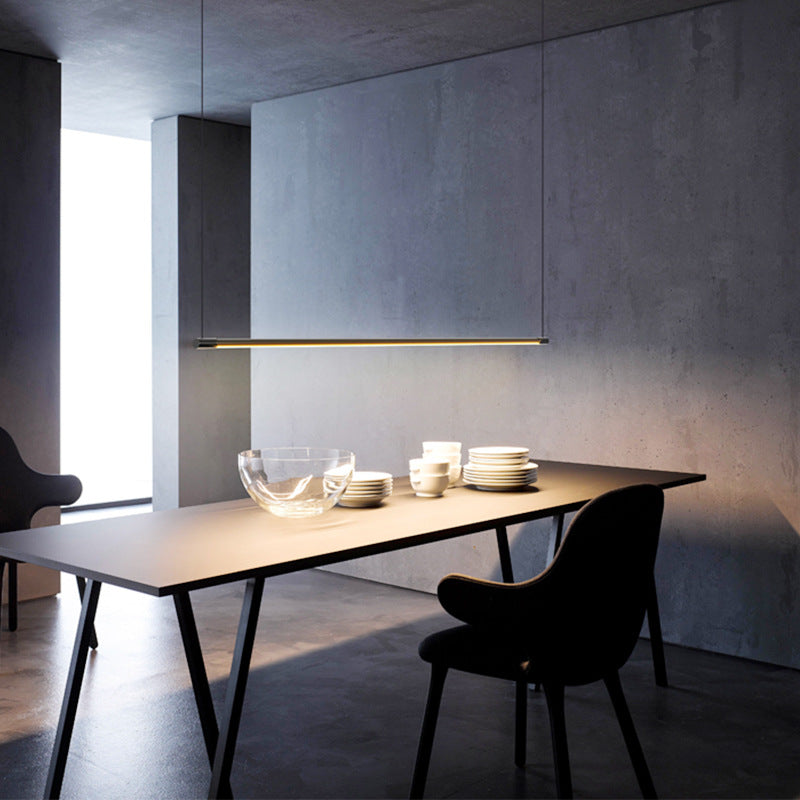 Minimalist Linear Pendant Light, Black – view 9