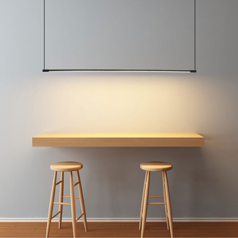 Minimalist Linear Pendant Light, Black – view 8