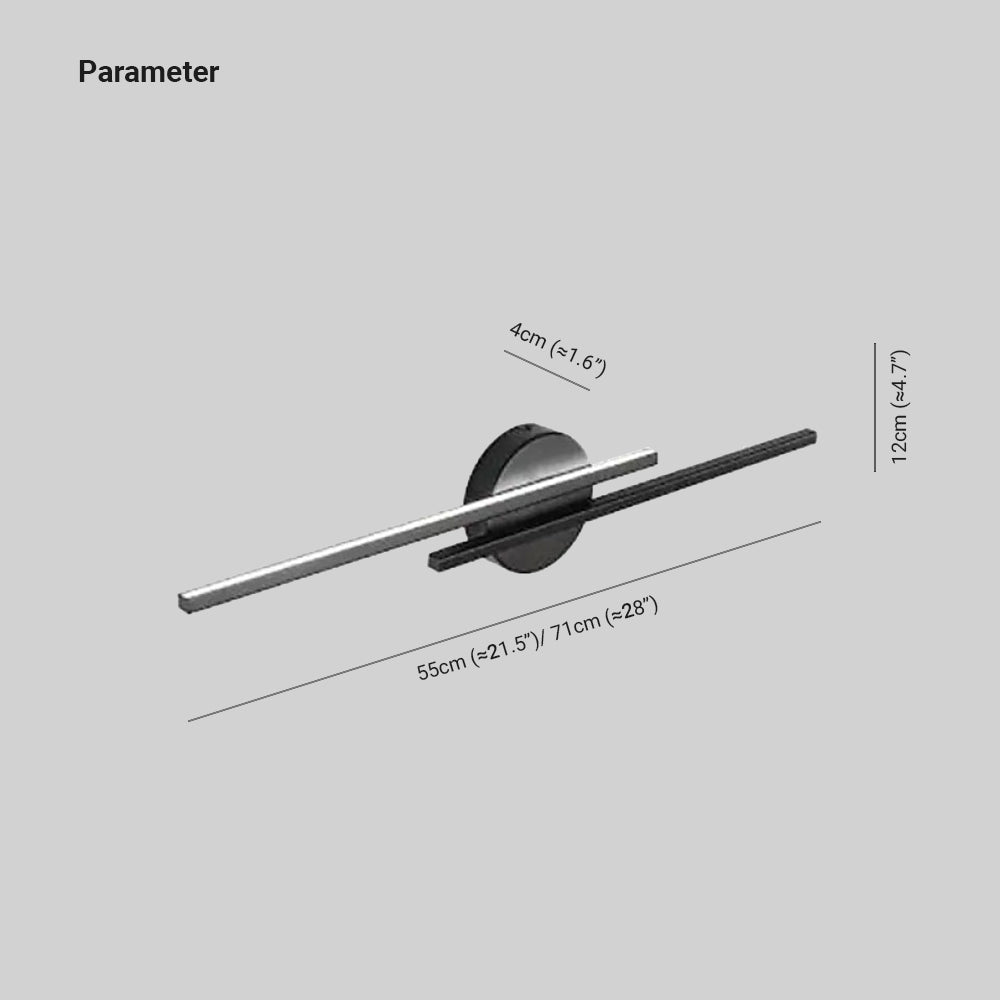 Disc and Linear Metal LED Wall Light, Black and White – view 4